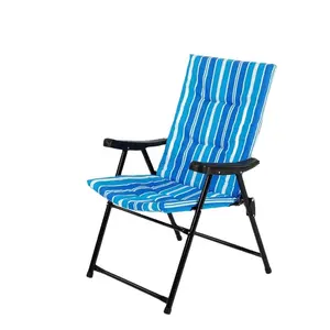 Middle East Design Blue Color Outdoor Picnic Chair Oxford Cloth Reclining Chair Poolside Folding Lounge Chairs