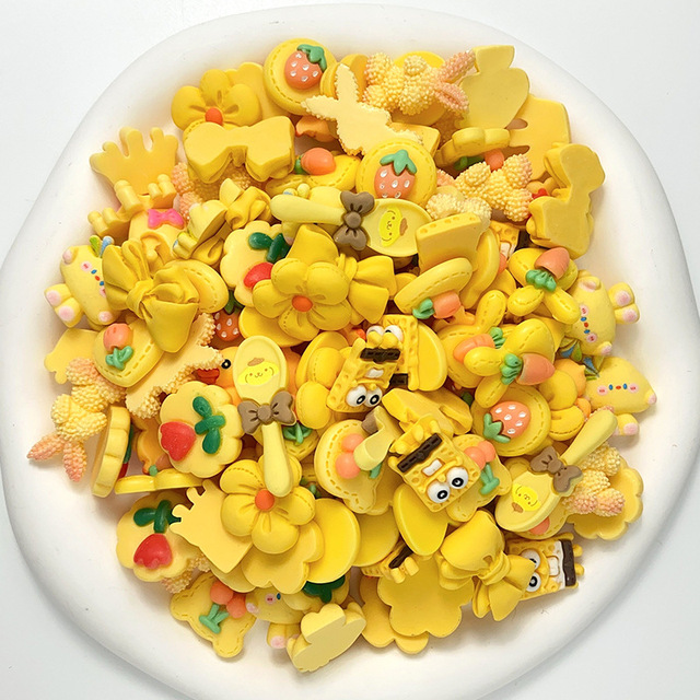 Wholesale Diy Accessories rainbow Color Series 10 Per Pack Random Mixed Resin Charm for DIY Phone Case