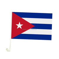 Drapeau de voiture suspendu en polyester imprimé numériquement 12''x18'' à séchage rapide, avec logo personnalisé et mât en plastique, pour cadeaux de mariage et mariages