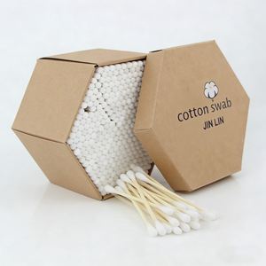 FOREST DAY Square, cotons-tiges biodégradables en bambou et <span class=keywords><strong>coton</strong></span>, boîte en papier jetable pour le nettoyage des oreilles et l'application de maquillage - Product Image 2