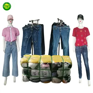 Sell well american clothing Ladies Jeans Pants ukay bales container of used clothes second hand clothes used clothes