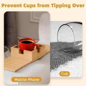 Bandeja de Reposabrazos de Bambú, Ligera, Portavasos para Sofá, Ahorra Espacio, Base Antideslizante, Se Adapta a la Mayoría de los Reposabrazos de Sofá, para Sala de Estar, Dormitorio - Product Image 5