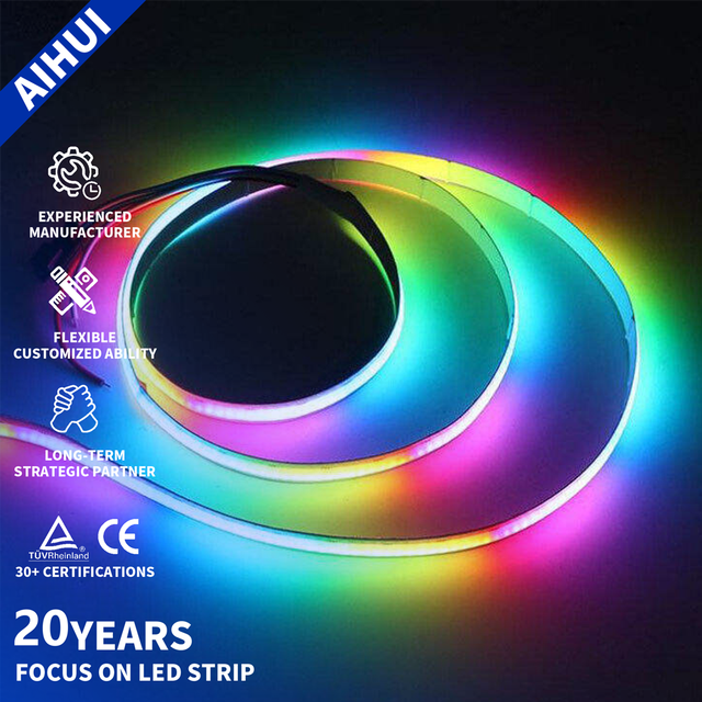 High Density 12V 24V COB Strip 12mm 720Led RGB Magic  Dream Color Smart RGBCCT Cob Addressable Led Strip COB Led Strip Light