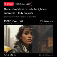 JMGO N1S Projecteur Laser Triple Couleur 4K Android 11 avec HDR Portable MEMC WiFi Intelligent pour Home Cinéma