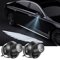 Vente chaude rétroviseur de voiture lumière de bienvenue style universel ailes d'ange lumière de projection éclairage décoratif modifié