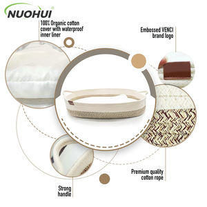 Panier à langer pliable en corde de coton Maydow, moderne et simple, avec poignée, pour nouveau-né, berceau Moïse, personnalisable, 76x40x13cm - Product Image 6