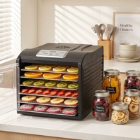 6-Tray Voedseldehydrator - 500W Hoge Vermogen Slimme Besturing - Gelijkmatig Drogen voor Gedroogd Vlees & Fruit - BPA-Vrij - Huishoudelijk Gebruik - Milieuvriendelijk