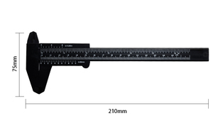 Calibrador Vernier Digital de plástico negro con logotipo gratuito, regla de calibre deslizante de 150mm para Microblading Tattoo PMU Academy - Product Image 2