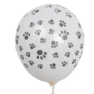 2024 12inch Dogs Paw Cow Spots Tiger Stripe Leopard Print Stripe Cartoon Latex Balloons Decoration Wholesale Kids Birthday Part