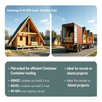 Cabane en bois robuste de type A, maison modulaire de luxe en forme de triangle pour hôtel, complexe hôtelier ou maison d'hôtes