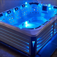 Vente directe d'usine, jacuzzi pour 10 personnes, bleu océan, Aristech, acrylique, spa haut de gamme, spa extérieur, baignoires de spa avec éclairage LED complet