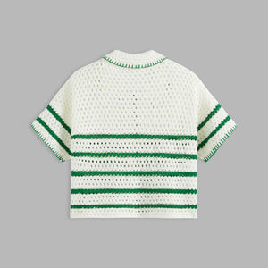 Pull en maille pour femme à manches courtes, cardigan ajouré, tricoté, personnalisable avec logo OEM & ODM, collection printemps - Product Image 2