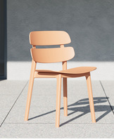 Chaise de salle à manger nordique avec dossier en plastique épaissi pour petit appartement, idéale pour café et salon de thé, non pliable