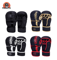 Gant professionnel MMA Gants de boxe Noir mat 6oz MMA Formation Sparring Grappling Boxe Muay Thai Gants
