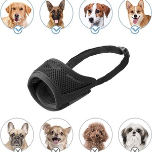 Bozal para Perro, Suave, Transpirable, de Nailon, Ajustable, Permite Beber, para Perros Pequeños/Medianos/Grandes, 5 Tamaños Personalizables - Product Image 4