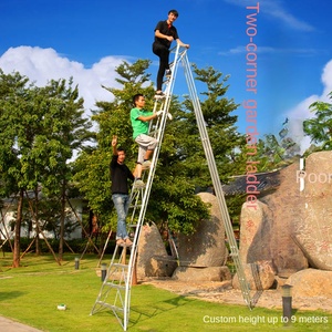 Modern tasarım kalınlaşmış katlanır alüminyum alaşımlı merdiven balıksırtı üçgen merdiven için kapalı bahçe meyve bahçeleri - Product Image 1