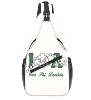 Nouveau Sac Messager Unisexe Personnalisé Gamma Phi Delta Sisters Sorority, Design Perles et Lettres Grecques, Sac de Poitrine pour Voyage et Activités de Plein Air