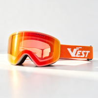 Masque de ski magnétique personnalisé, lentille interchangeable, sangle à dégagement rapide, anti-buée UV400, compatible casque, masque de snowboard