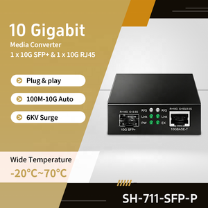 Convertitore di Media in Fibra Ottica SH <span class=keywords><strong>LINK</strong></span> 10G con Protezione da Sovratensione 6KV, Switch a 2 Porte da 40Gbps per Uplink Server Room e Dati Cloud - Product Image 3