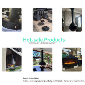 Chimenea <span class=keywords><strong>de</strong></span> diseño personalizado <span class=keywords><strong>de</strong></span> leña para interiores, chimenea en la azotea, decoración <span class=keywords><strong>de</strong></span> cristal envolvente suspendida, chimenea <span class=keywords><strong>de</strong></span> lujo - Product Image 2