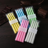 Bougies Pilier Coniques Hautes Non Parfumées, Lot de 4, Vente Chaude, Décoration Maison, 5 Couleurs, Emballage OEM