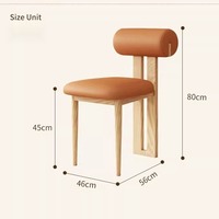 Chaises dinantes de luxe modernes de pièce en bois solide noire nordique noire en cuir française pour la table dinante