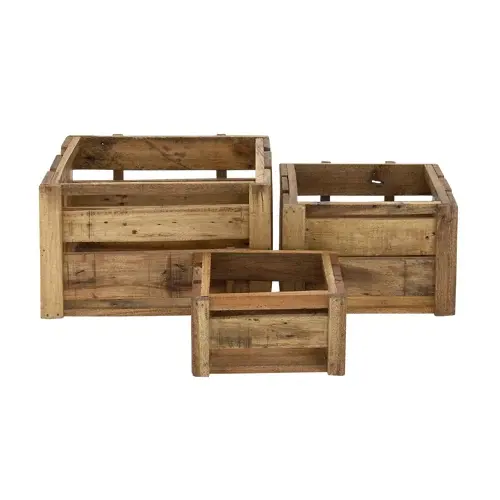 Organizer personalizzato in legno massello scatola di immagazzinaggio di nidificazione impilabile Organizer 3 Pack in legno artigianale Set di casse di legno