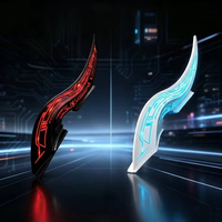 Nouvelle lumière LED RGB pour toit de voiture, en forme de corne de dragon, lampe d'avertissement clignotante dynamique, accessoires de modification extérieure pour spoiler de toit de voiture