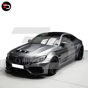 Penjualan Laris 2016-2019 Kit Bodi Lebar PD Gaya Lebar untuk Bumper Depan Spoiler Mercedes C Class W205 Coupe C63 C200 C300