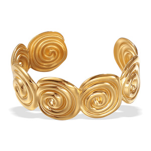 Bracelet spirale irrégulier de style européen et américain, plaqué or 18 carats, en alliage de zinc, bijoux unisexes pour soirée SZ256 - Product Image 5