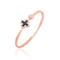 Gelang Pesona Semanggi Empat Daun Klasik Berlapis Emas, Perhiasan Keberuntungan Berkilau untuk Wanita, Hadiah Fashion Grosir