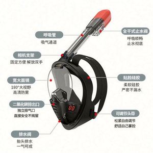 Máscara de Buceo y Snorkel para Niños, Antivaho, de Silicona, Completa, Impermeable, con Respiración Libre - Product Image 5
