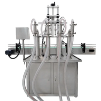Machine de remplissage automatique à 4 têtes à piston, combinée à une machine de bouchage et une machine d'étiquetage pour une ligne de production complète