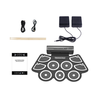 Kit de batterie électronique en silicone pliable, ensemble complet de batterie pour enfants avec fonction MIDI