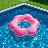 Flotteurs de piscine gonflables en PVC écologiques portables pour enfants, design en forme de pétales de fleurs
