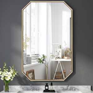 Espejo Decorativo Ovalado de Pared con Diseño Zen Asiático, Iluminado, de Hierro, Acabado Dorado Mate, para Bautizo, Cumpleaños, Bar Mitzvah - Product Image 6