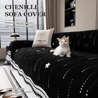 Housse de canapé en chenille Starlight noir et blanc avec design antidérapant et résistant aux griffures pour les détaillants et les distributeurs transfrontaliers