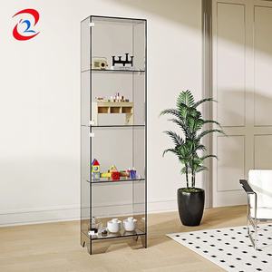 4 अलमारियों के साथ एक्रिलिक काउंटरटॉप डिस्प्ले केस/कैबिनेट के साथ कैबिनेट और दरवाजा एक्रिलिक फ्लोर स्टैंडिंग बुकशेल्फ़ - Product Image 4