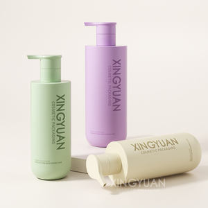 Tùy chỉnh 300ml 500ml Pet nhựa đáy tròn chai dầu gội đầu nhãn hiệu riêng chăm sóc tóc dầu gội pha chế chai bao bì - Product Image 1