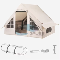 Tente de camping gonflable en tissu durable avec logo personnalisé, tente de camping extérieure imperméable et résistante au vent, tente familiale facile à utiliser