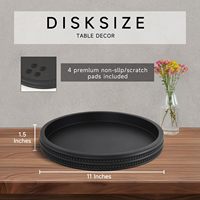 Plateau décoratif en bois pour table basse à la maison Plateau de rangement rond comme pièce maîtresse décorative et décoration de table