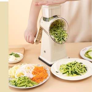 Gadgets de cuisine pratiques 5 en 1 tambour manuel trancheuse à légumes râpe à fromage <span class=keywords><strong>rotative</strong></span> à main hachoir à légumes multifonctionnel - Product Image 5