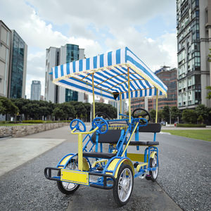 Bicicleta familiar de cuadriciclo de acero al carbono grueso para 4 personas, bicicleta de Pedal de 4 asientos, tela de protección solar y luces decorativas como regalo - Product Image 6