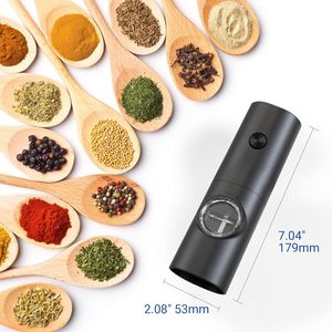 Juego de Molinillos de Sal y Pimienta, Botella para Especias Negra, Recargable por USB, Apto para Lavavajillas, Molinillo Eléctrico de ABS de Grado Alimenticio - Product Image 4
