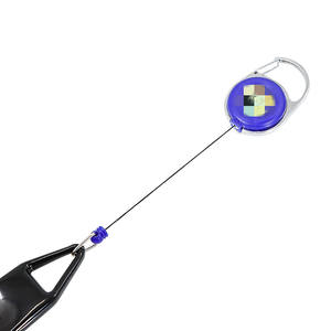 Correa de cuero negro enlatado con hebilla elástica, soporte para llavero, mechero, retráctil, venta al por mayor - Product Image 5