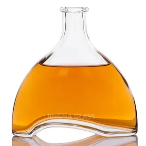 Tequila Whiskey Brandy Super Flint Spirit Empty Glass Bottle With Cork Hot Selling 500ml 700ml 750ml Vodka Liquor Gin Rum