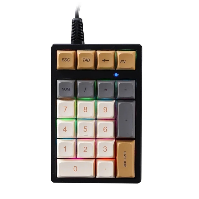 T21 21 Keys Programming Wired Mechanical Numeric Keypad with Multi-color Lights