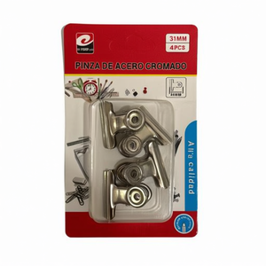 Pinza De Acero Cromado 31Mm 4Pcs Alta Calidad - Product Image 1