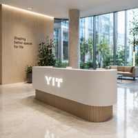 Comptoir de réception en surface solide personnalisé pour hôpital, bureau, hôtel, clinique dentaire avec service de logo personnalisé