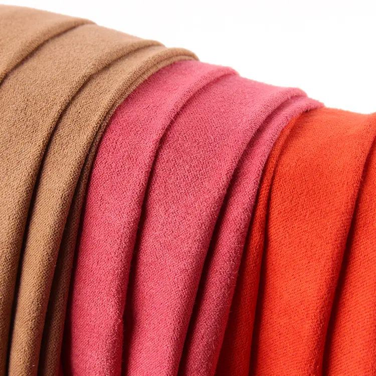 Wholesale Cheap Suede Scuba Leather Fabric 100% Polyester Faux Fur Fabrics For Garments